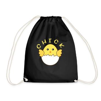 Easter - Easter Egg - Chicks Chicks - Sweet - Gifts - Drawstring Bag - black - Front