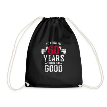 60 years 60th birthday - Drawstring Bag - black - Front