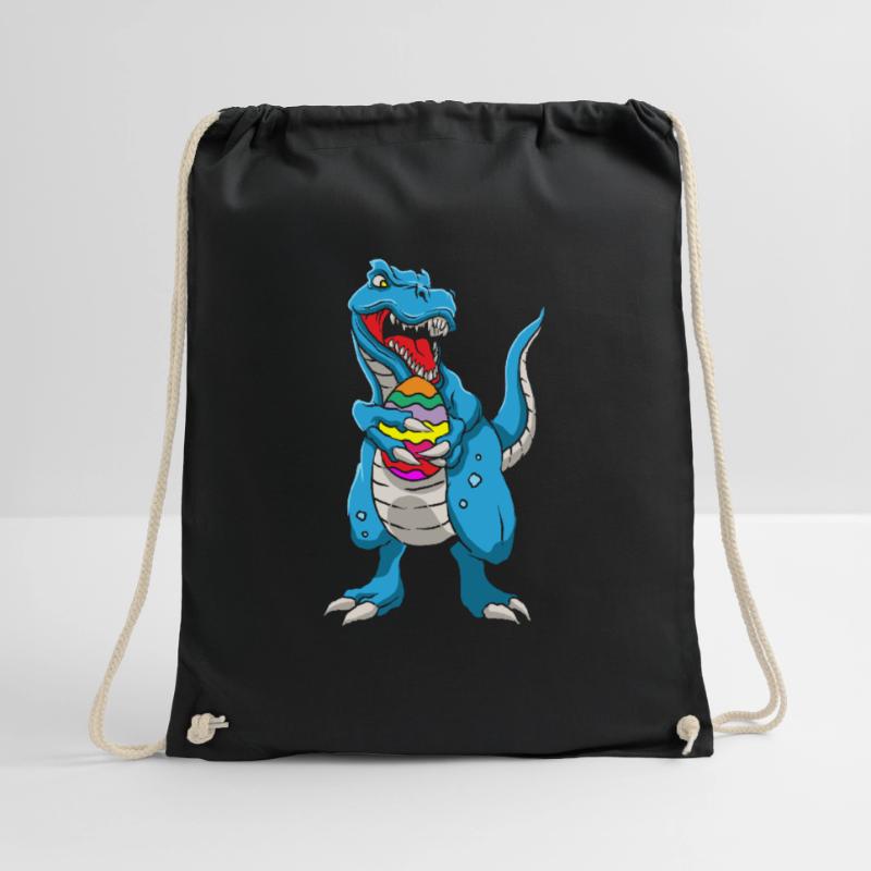 Dinosaur T-Rex Easter Bunny Happy Easter Gift Drawstring Bag