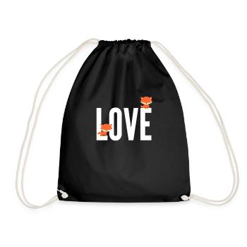 Fuchs Love Fox - Drawstring Bag - black - Front
