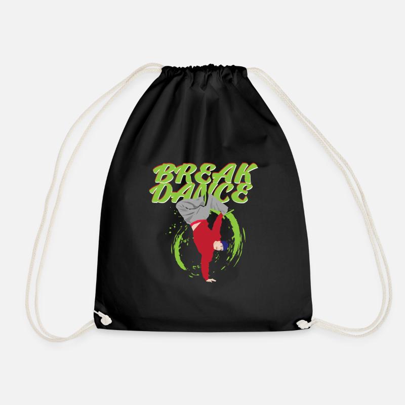 break dancing - Drawstring Bag - black