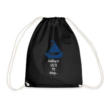 Segeln - Segel - T-Shirt - Segelboot - Segel - Turnbeutel - Schwarz - Vorne