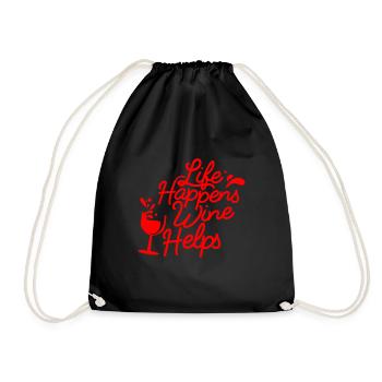Lifehappens vin aide - rouge - Sac de sport léger - noir - Devant