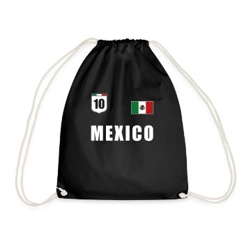 Mexico T-shirt Mexican flag jersey football - Drawstring Bag - black - Front