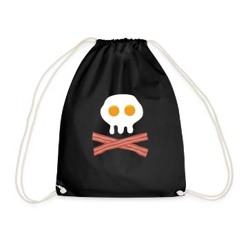 Skull of egg and bacon - Drawstring Bag - black - Front