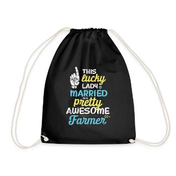 Pretty awesome farmer - Drawstring Bag - black - Front
