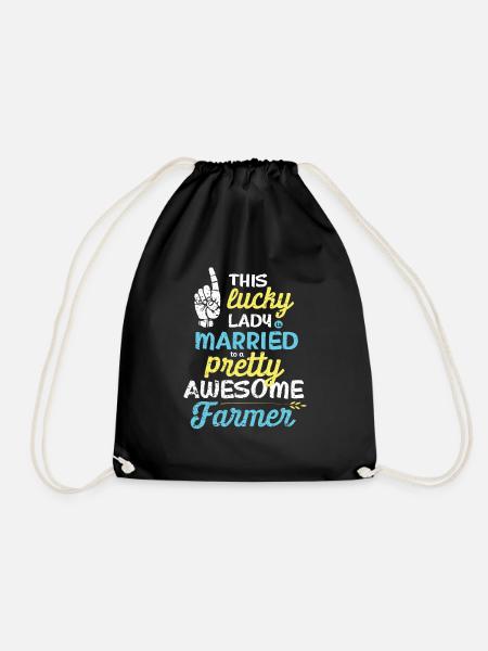 Pretty awesome farmer - Drawstring Bag - black
