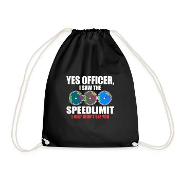 SPEED LIMIT - Drawstring Bag - black - Front