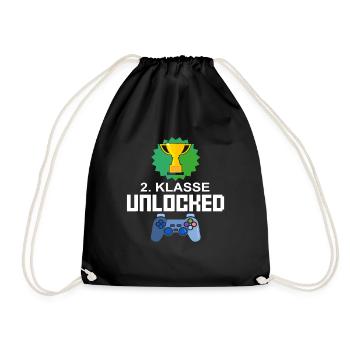 Niveau débloqué 2ème cadeau de jeu gamer de classe - Sac de sport léger - noir - Devant