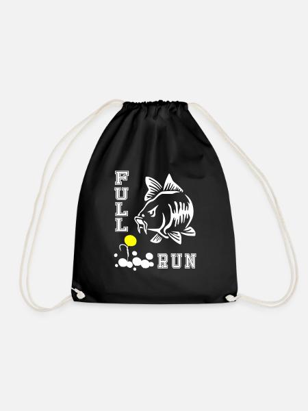 FULLRUN Karpfenangler Karpfen carp Angeln Geschenk - Turnbeutel - Schwarz