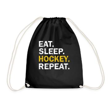 Mangez le sommeil de hockey répétition utilisé pour regarder - Sac de sport léger - noir - Devant