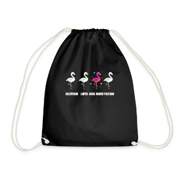 Sozialarbeiterin Geschenk soziale Berufe Flamingo - Turnbeutel - Schwarz - Vorne