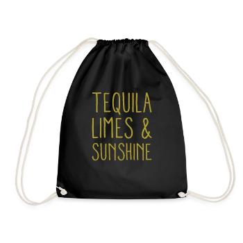 Tequila Limes & Sunshine Funny Cinco De Mayo - Drawstring Bag - black - Front