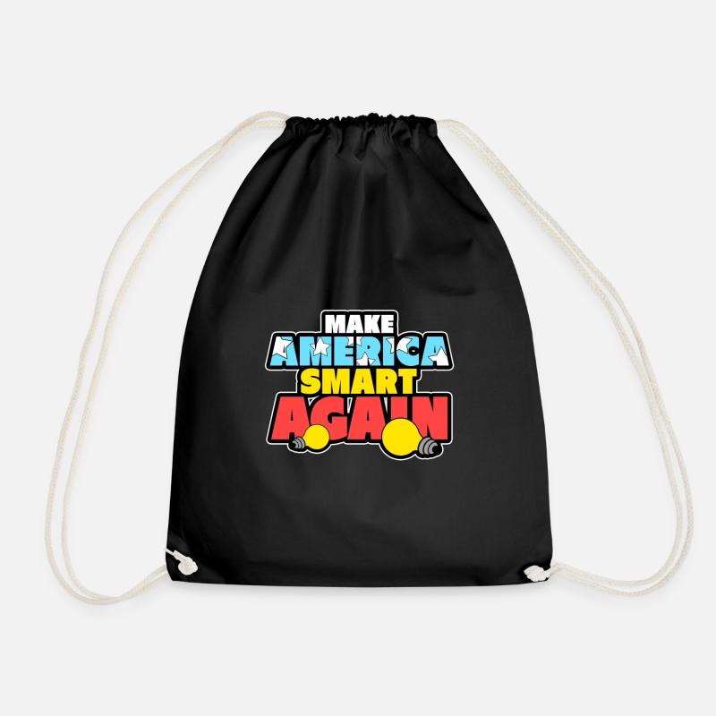 MAKE AMERICA SMART AMERICA AGAIN - Drawstring Bag - black