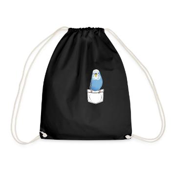 Perruche cadeau poche poitrine Cartoon Kawaii - Sac de sport léger - noir - Devant