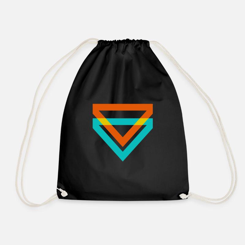 Triangular triangles are a kind of illusion - Drawstring Bag - black