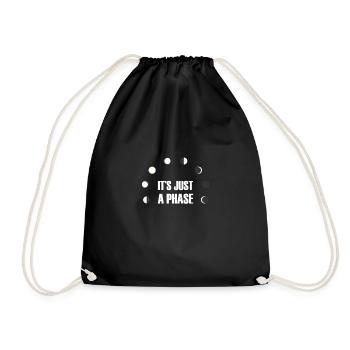 Funny Lunar Eclipse Moon Phase Moon Lovers gift - Drawstring Bag - black - Front