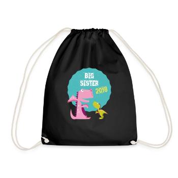 Große Schwester Geschwister Bruder 2018 T-Shirt - Turnbeutel - Schwarz - Vorne