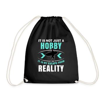 Surf Surfin cadeau Surfer Girl Surfer Surfboard - Sac de sport léger - noir - Devant