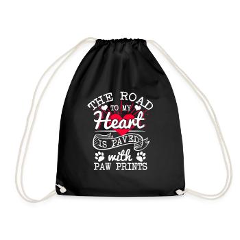 La route qui mène à mon cœur est pavée d'empreintes de pattes - Sac de sport léger - noir - Devant