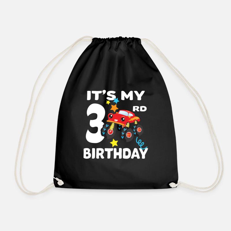 3 Jahre Geburtstag Dritter Birthday Geschenk Three - Turnbeutel - Schwarz