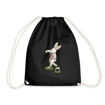 J'aime le football de lapin de Pâques cadeau - Sac de sport léger - noir - Devant