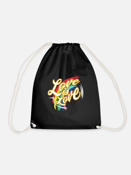 CSD T-Shirt love is love - Turnbeutel - Schwarz
