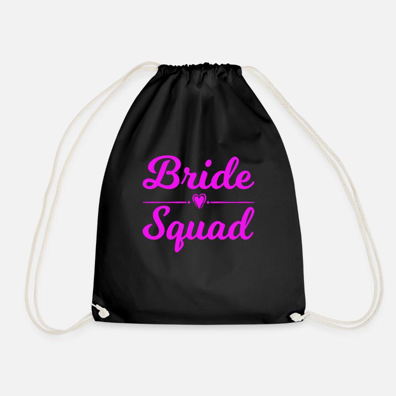 Bride Squad Team Bride - Drawstring Bag - black