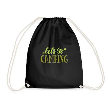 Lets go camping - Camping Shirt - Drawstring Bag - black - Front