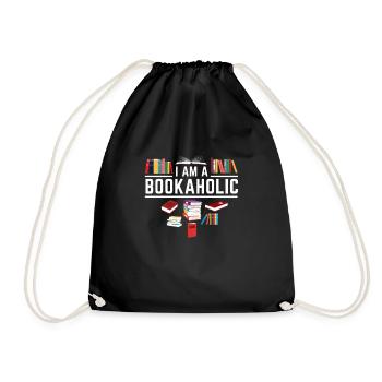 Bücherwurm Leseratte Buch Fan Shirt Geschenk Funny - Turnbeutel - Schwarz - Vorne