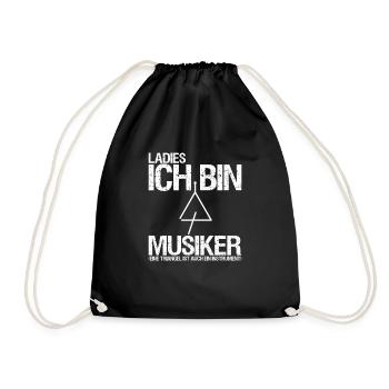 Ladies ich bin Triangel Musiker Gechenkidee sale - Turnbeutel - Schwarz - Vorne
