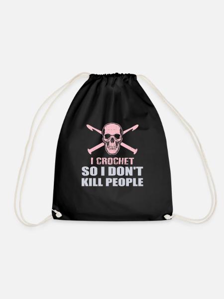 Funny Crochet Lover Don't Kill People - Turnbeutel - Schwarz