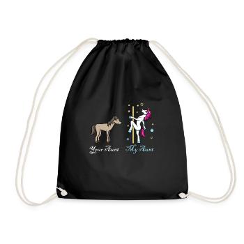 Licorne cheval votre tante mon cadeau de tante - Sac de sport léger - noir - Devant