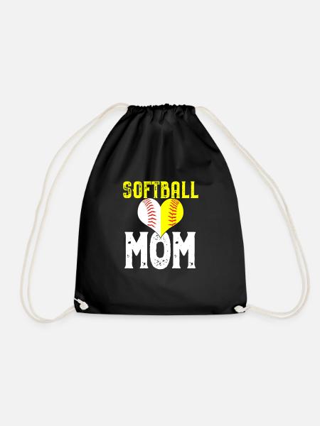 Softball Mom Liebe Geschenk - Turnbeutel - Schwarz