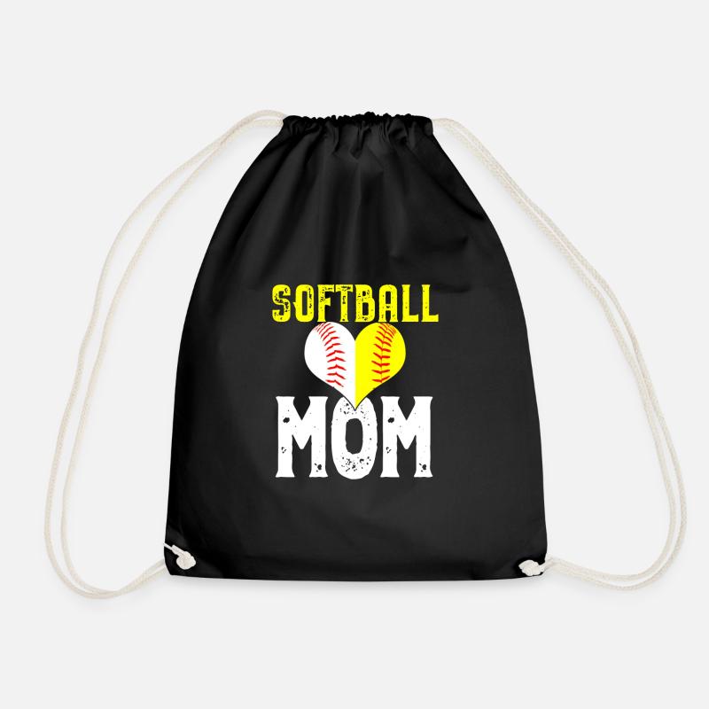 Softball Mom Liebe Geschenk - Turnbeutel - Schwarz