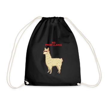 No problem - no prob-llama - Lama - Drawstring Bag - black - Front