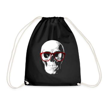 Nerd totenkopf für Geeks - Turnbeutel - Schwarz - Vorne