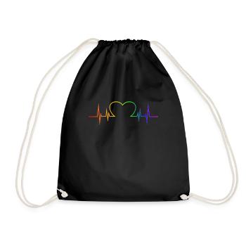 LGBT Gay Gay Lesbian Lesbian Fun Support Pride - Drawstring Bag - black - Front