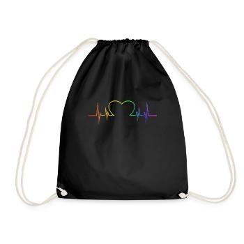 LGBT Gay Gay Lesbian Lesbian Fun Support Pride - Drawstring Bag - black - Front