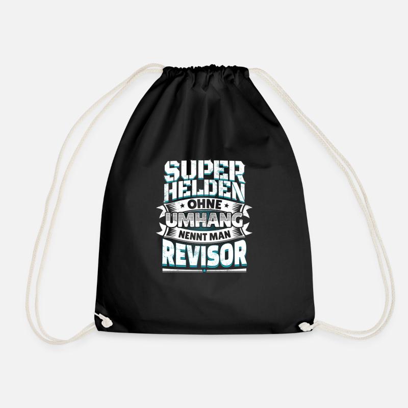 Superheld lustiger Spruch Held Revisor Geschenk - Turnbeutel - Schwarz