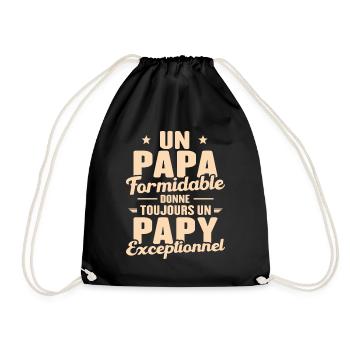 Papa Formidable - Papy Exceptionnel - Sac de sport léger - noir - Devant