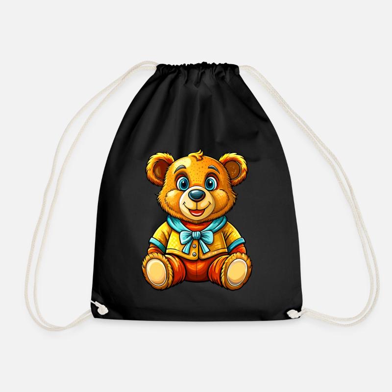 Teddy mit Pullover - Turnbeutel - Schwarz