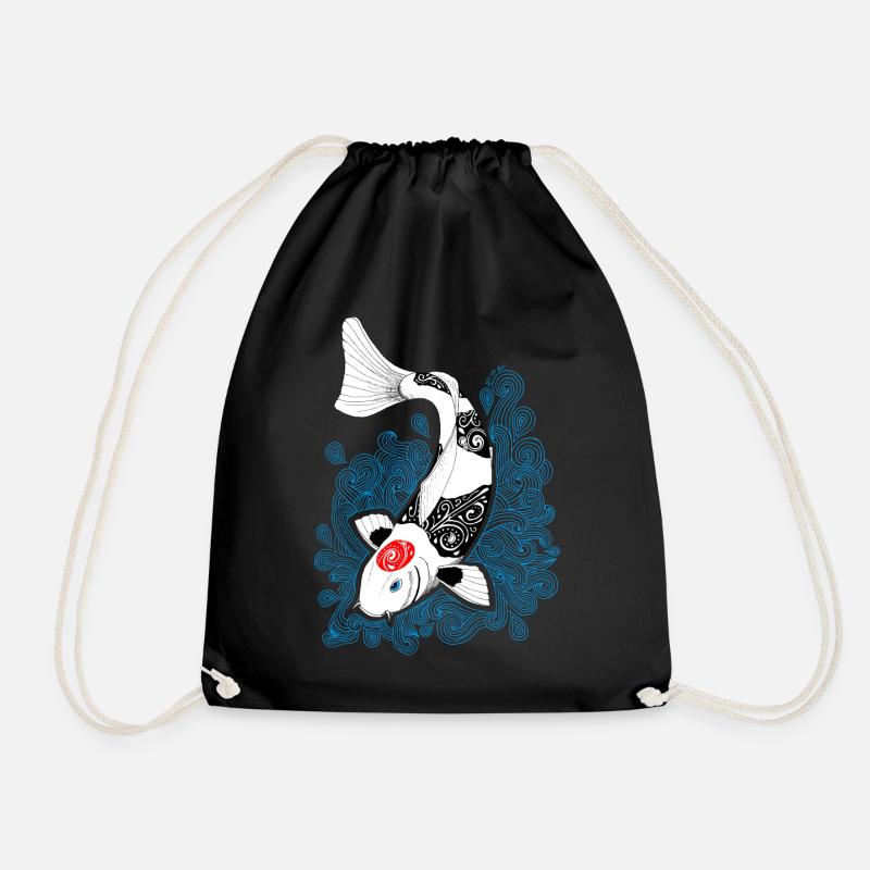Koi Karpfen Design - Turnbeutel - Schwarz