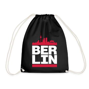ber_lin - Drawstring Bag - black - Front