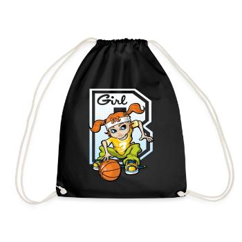Basketball girl - Drawstring Bag - black - Front