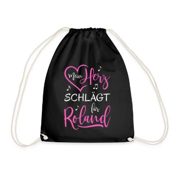 My heart beats for Roland - Drawstring Bag - black - Front