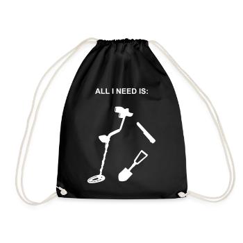 pontoons, probe walker, metal detector, metal finder - Drawstring Bag - black - Front
