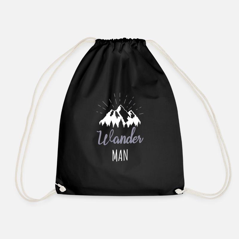 Wander Man Wandern Wanderer Sprüche Geschenk - Turnbeutel - Schwarz