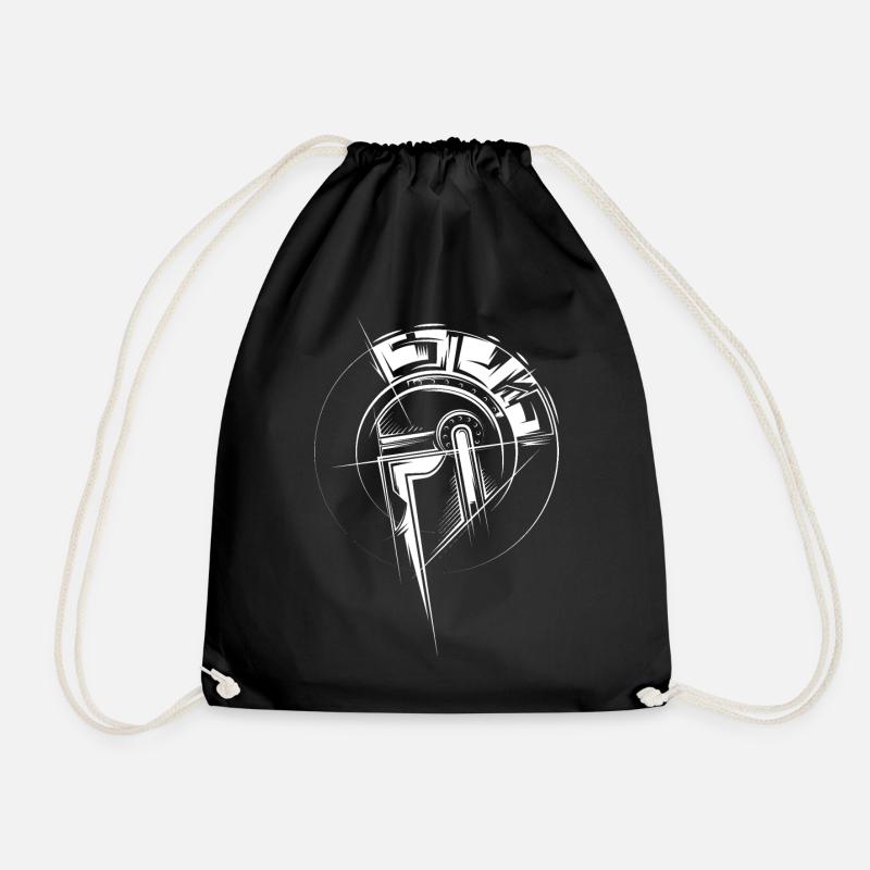 Gladiator Illustration Fighter Helm Römer Symbol - Turnbeutel - Schwarz