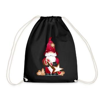 gnome sucré magique avec des biscuits de Noël - Sac de sport léger - noir - Devant